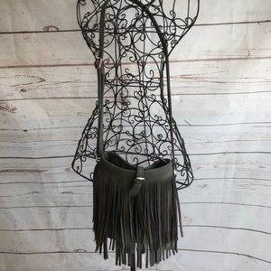 Gray Fringe Bag
